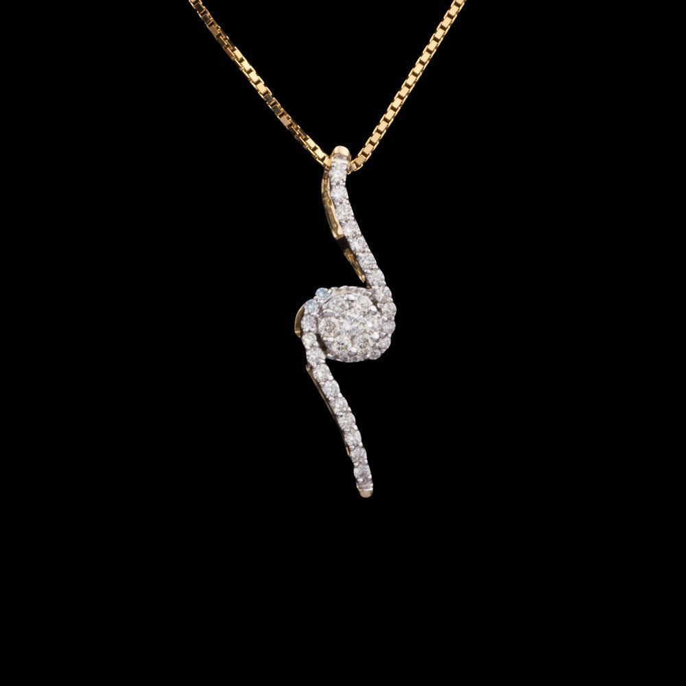 14K Yellow Gold Diamond Pendant - 0.17ct SI-IJ