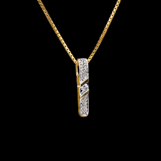 14K Yellow Gold Diamond Pendant - 0.1ct SI-IJ