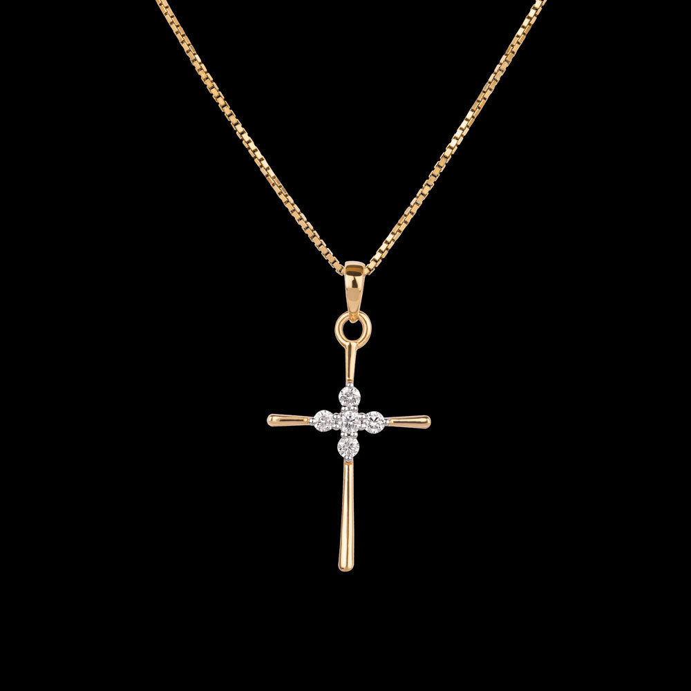 14K Yellow Gold Diamond Pendant - 0.17ct SI-IJ