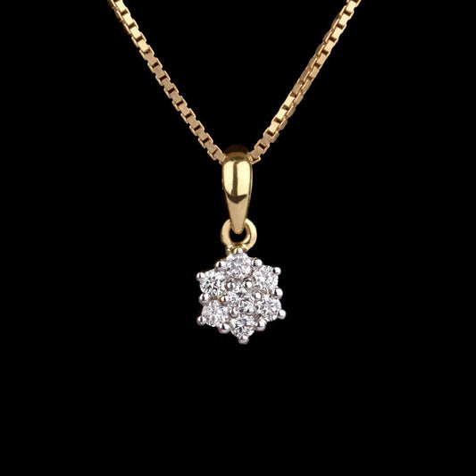 18K Yellow Gold Diamond Pendant - 0.2ct VS-FG