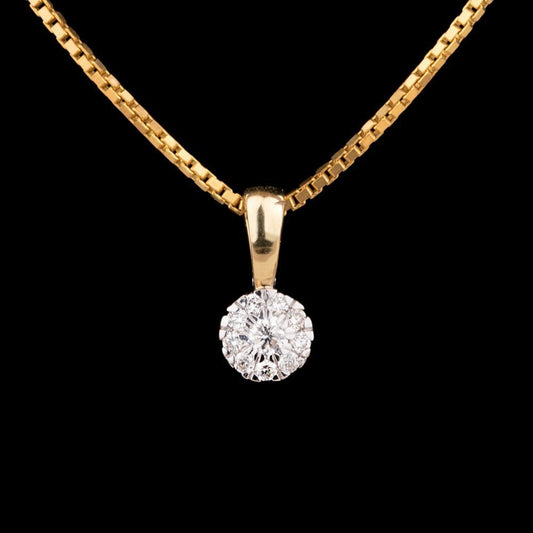 14K Yellow Gold Diamond Pendant - 0.09ct SI-IJ