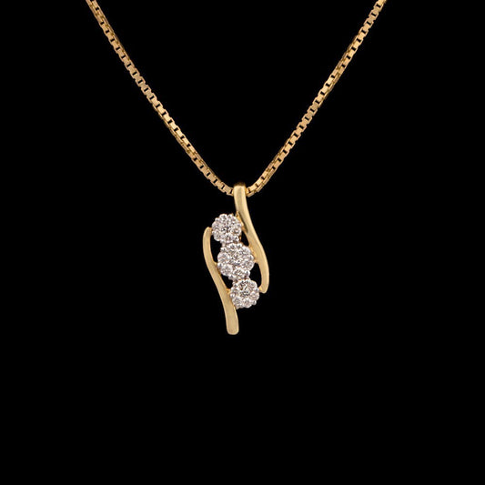 14K Yellow Gold Diamond Pendant - 0.15ct SI-IJ