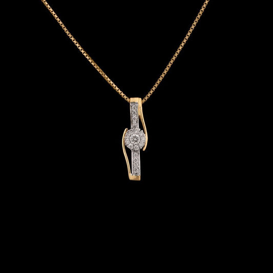 14K Yellow Gold Diamond Pendant - 0.14ct SI-IJ