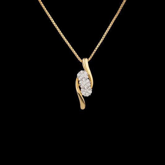 14K Yellow Gold Diamond Pendant - 0.31ct VVS-VS-GH