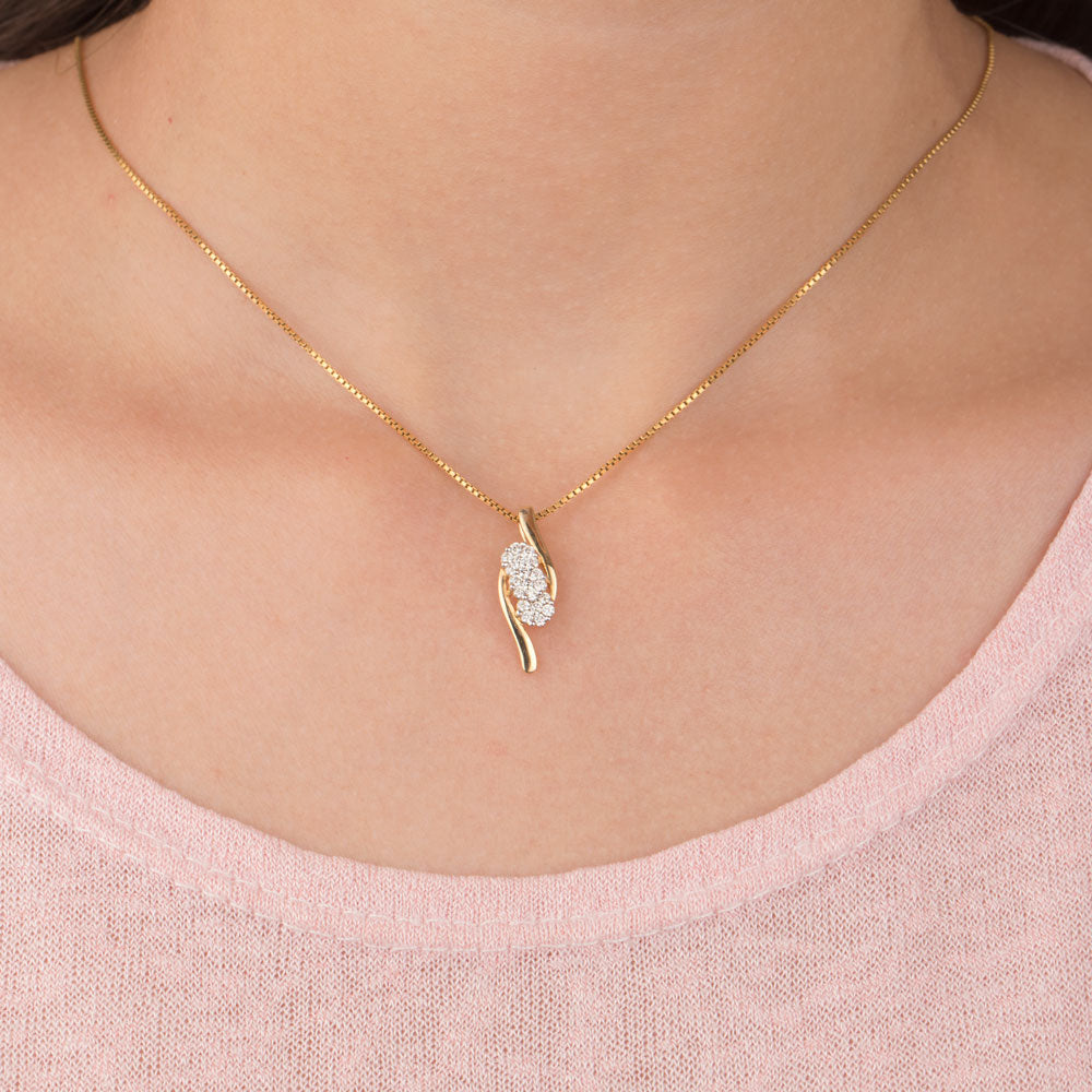 14K Yellow Gold Diamond Pendant - 0.31ct VVS-VS-GH