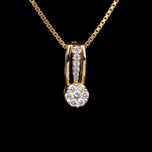 14K Yellow Gold Diamond Pendant - 0.17ct SI-IJ