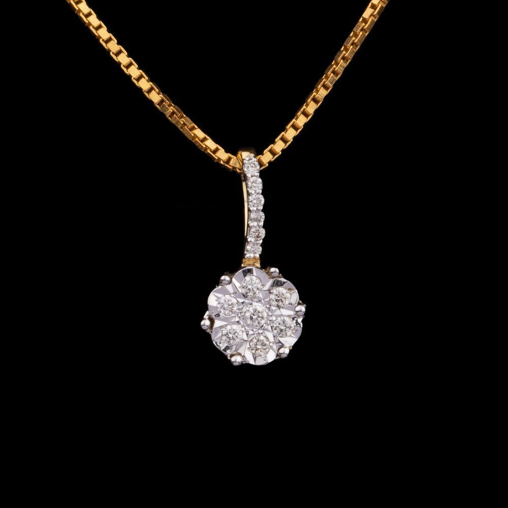 14K Yellow Gold Diamond Pendant - 0.08ct SI-IJ