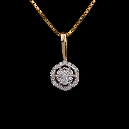 14K Yellow Gold Diamond Pendant - 0.1ct SI-IJ