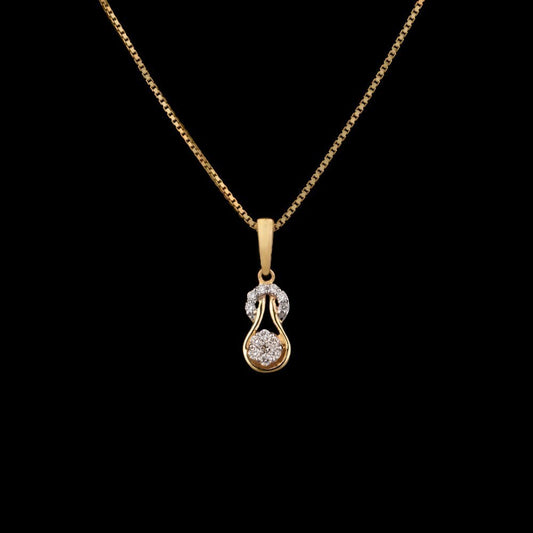 14K Yellow Gold Diamond Pendant - 0.19ct VVS-VS-GH