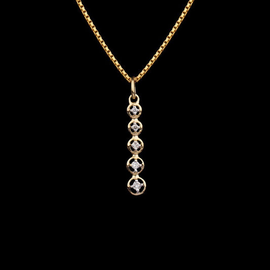 18K Yellow Gold Diamond Pendant - 0.056ct SI-GH