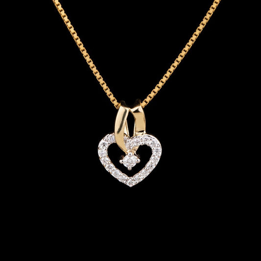 14K Yellow Gold Diamond Pendant - 0.2ct VS-GH