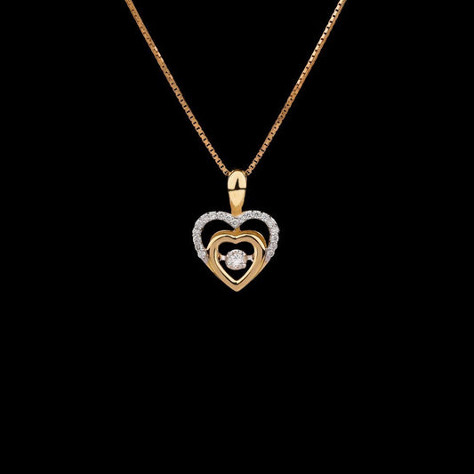 14K Yellow Gold Diamond Pendant - 0.2ct SI-GH