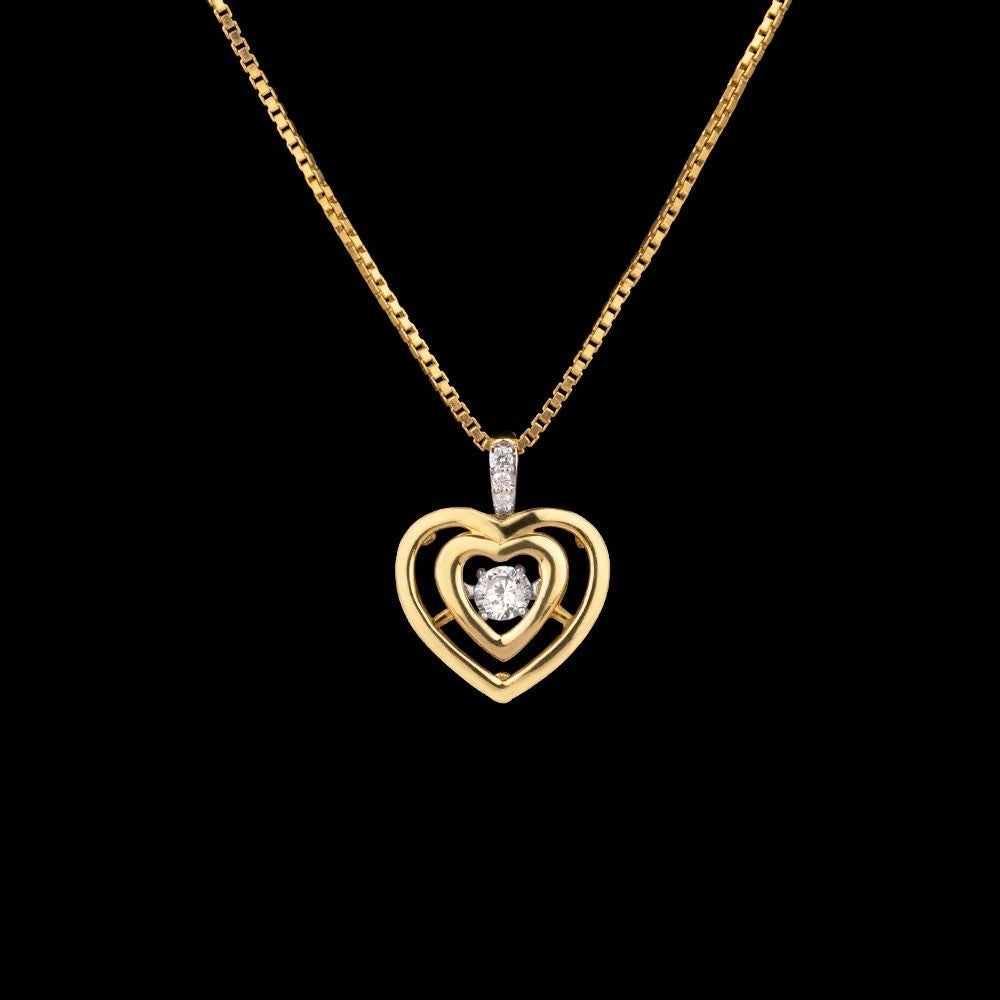 14K Yellow Gold Diamond Pendant - 0.15ct VS-GH