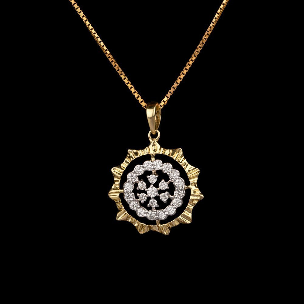 14K Yellow Gold Diamond Pendant - 0.35ct VVS-VS-HI