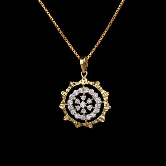 14K Yellow Gold Diamond Pendant - 0.35ct VVS-VS-HI