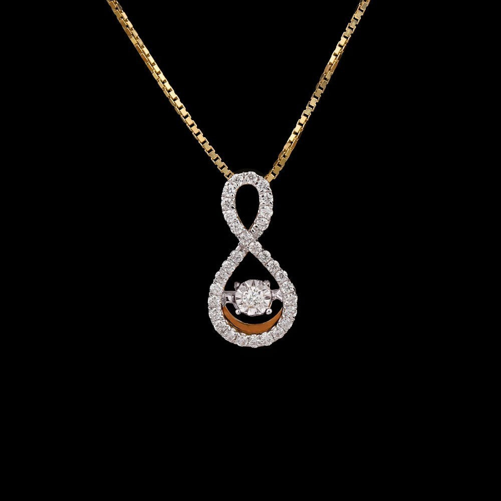 14K Yellow Gold Diamond Pendant - 0.15ct VVS-VS-GH