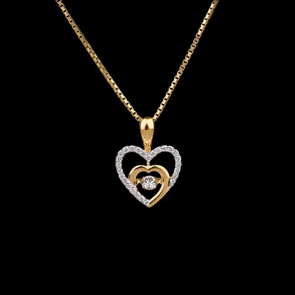 14K Yellow Gold Diamond Pendant - 0.22ct SI-GH