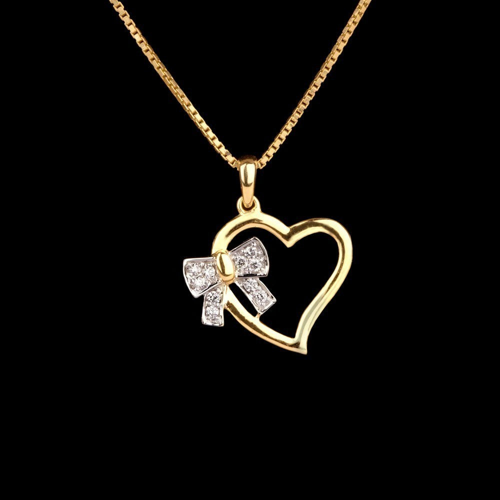 14K Yellow Gold Diamond Pendant - 0.09ct VS-GH