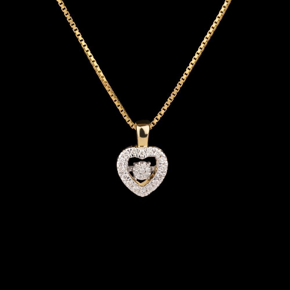 14K Yellow Gold Diamond Pendant - 0.13ct SI-IJ
