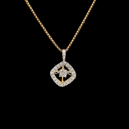 14K Yellow Gold Diamond Pendant - 0.17ct SI-IJ