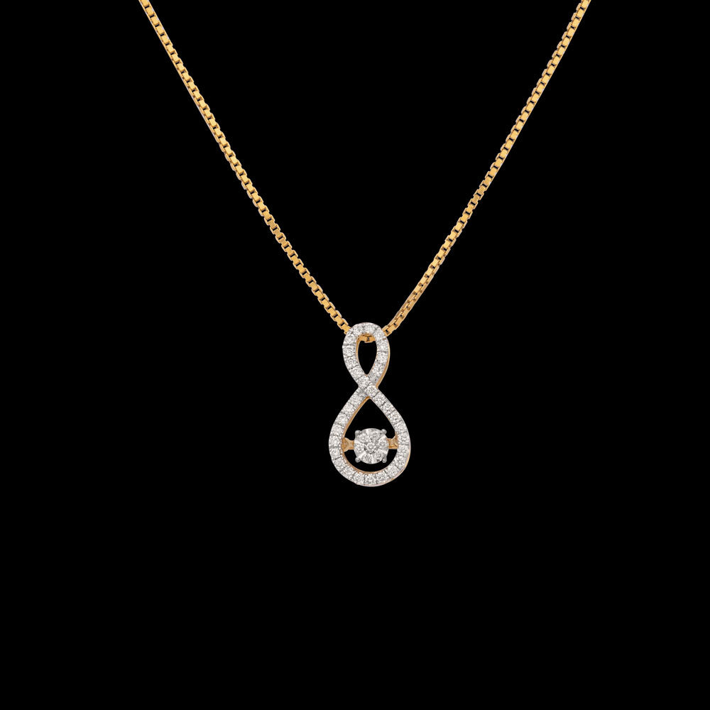14K Yellow Gold Diamond Pendant - 0.18ct SI-IJ