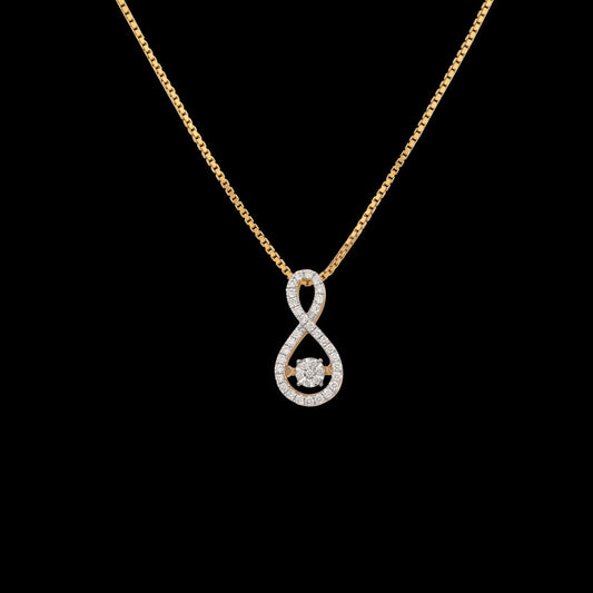 14K Yellow Gold Diamond Pendant - 0.18ct SI-IJ