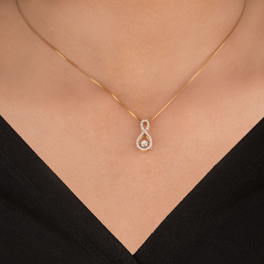 14K Yellow Gold Diamond Pendant - 0.18ct SI-IJ