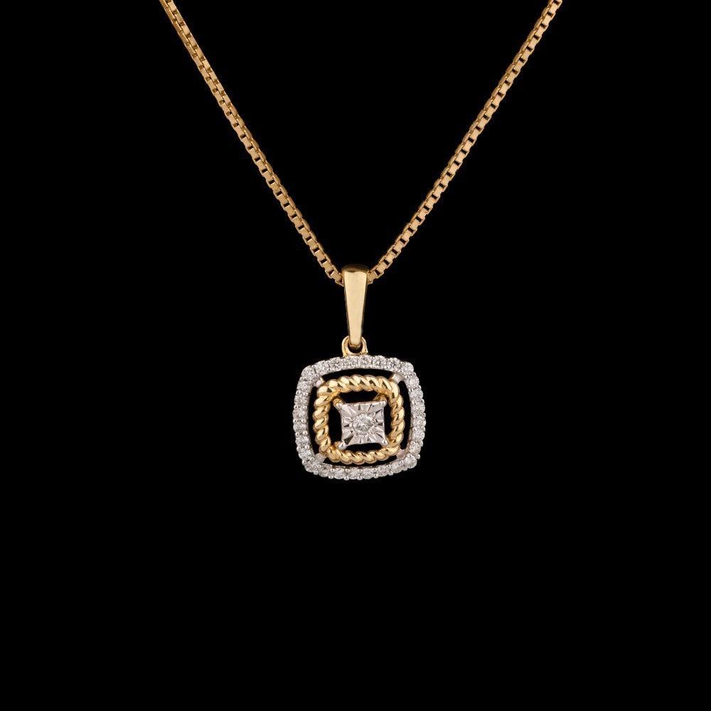 14K Yellow Gold Diamond Pendant - 0.16ct SI-IJ