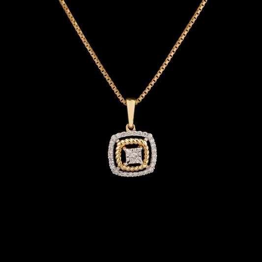 14K Yellow Gold Diamond Pendant - 0.16ct SI-IJ
