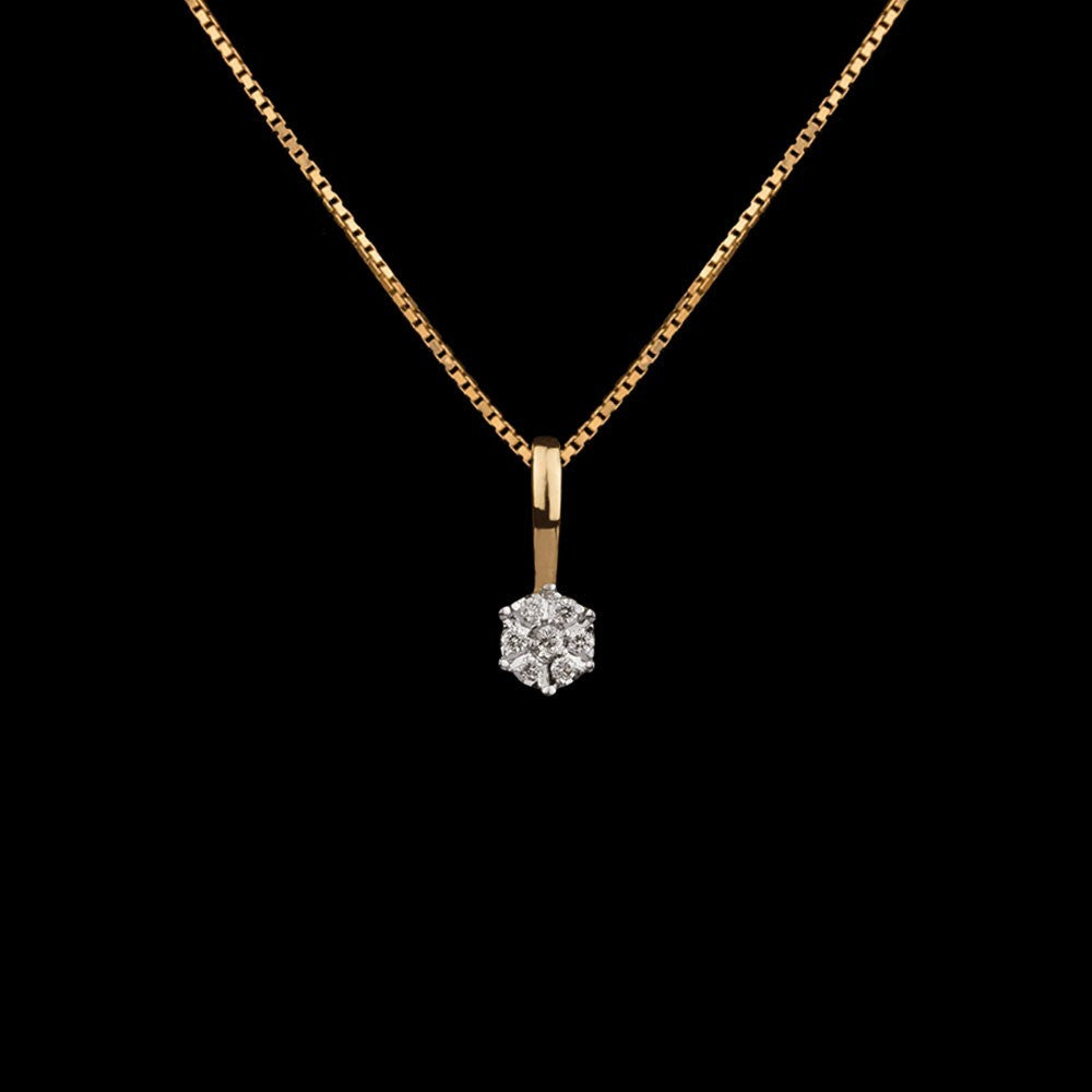 14K Yellow Gold Diamond Pendant - 0.11ct SI-IJ