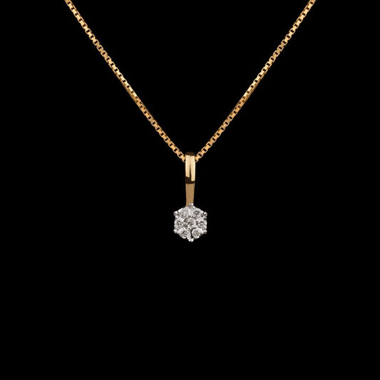 14K Yellow Gold Diamond Pendant - 0.11ct SI-IJ