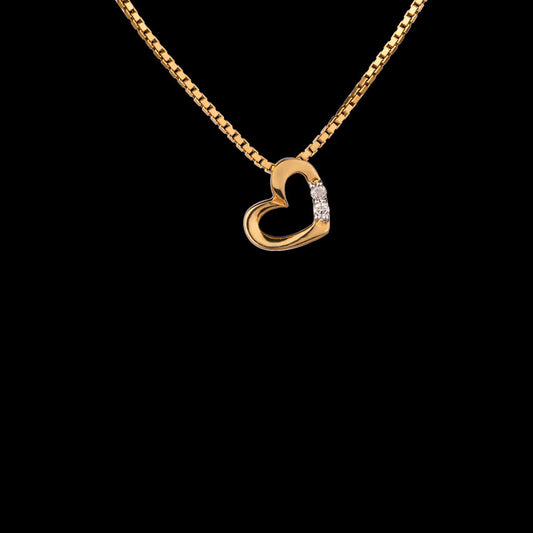 14K Yellow Gold Diamond Pendant - 0.02ct SI-IJ