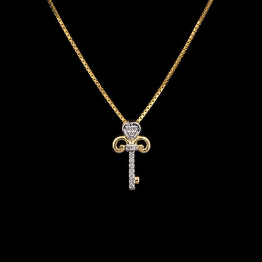 14K Yellow Gold Diamond Pendant - 0.05ct SI-IJ