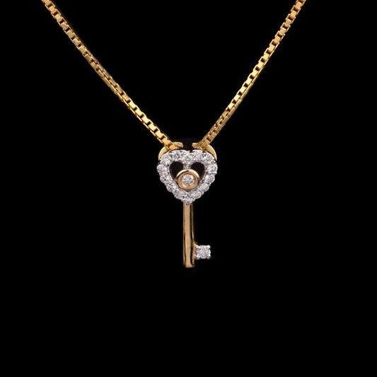 14K Yellow Gold Diamond Pendant - 0.09ct SI-IJ