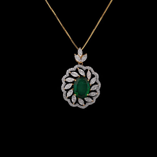 18K Yellow Gold Diamond Pendant - 0.662ct VS-GH with Colour Stones