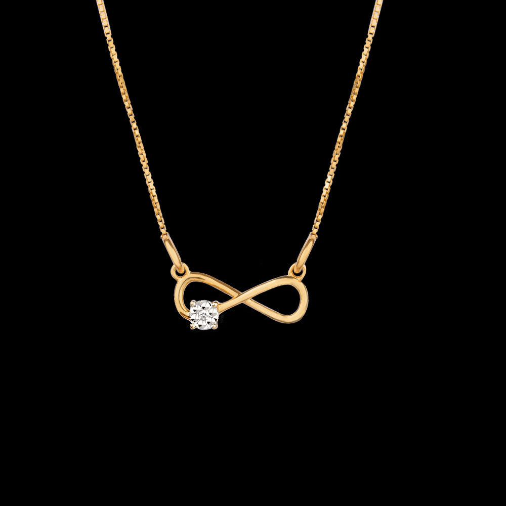 14K Yellow Gold Diamond Pendant - 0.01ct SI-IJ