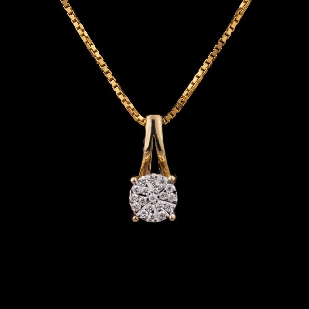 14K Yellow Gold Diamond Pendant - 0.17ct VS-GH