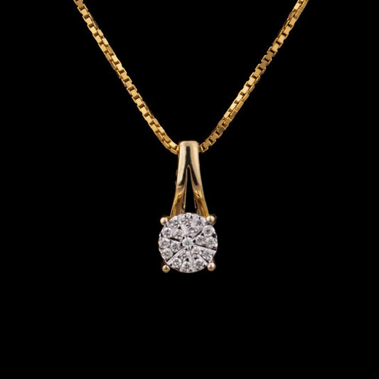 14K Yellow Gold Diamond Pendant - 0.17ct VS-GH