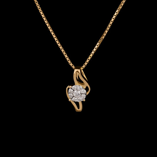 14K Yellow Gold Diamond Pendant - 0.17ct SI-IJ