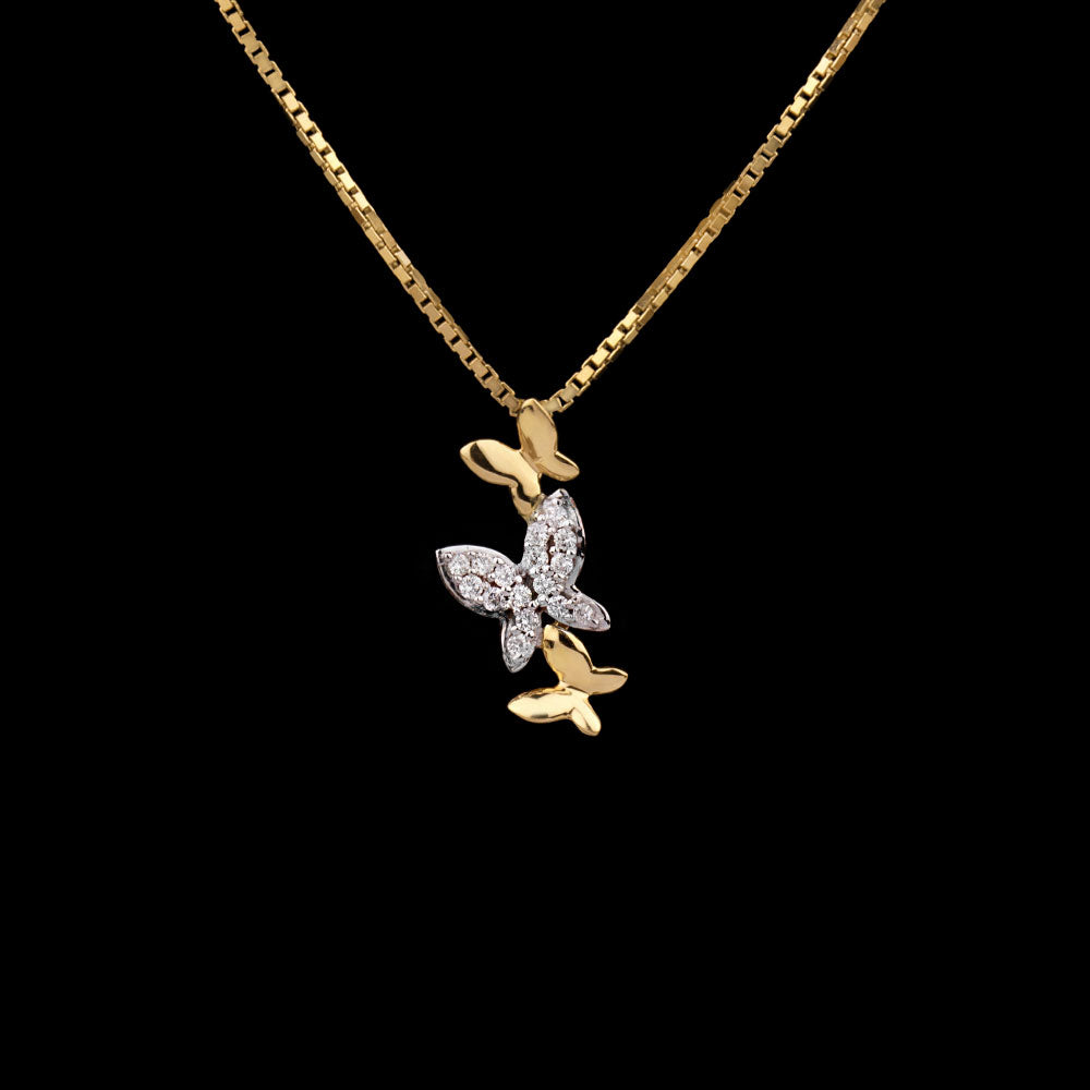 14K Yellow Gold Diamond Pendant - 0.08ct SI-IJ