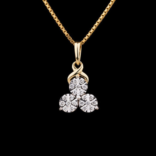 14K Yellow Gold Diamond Pendant - 0.2ct VVS-VS-GH