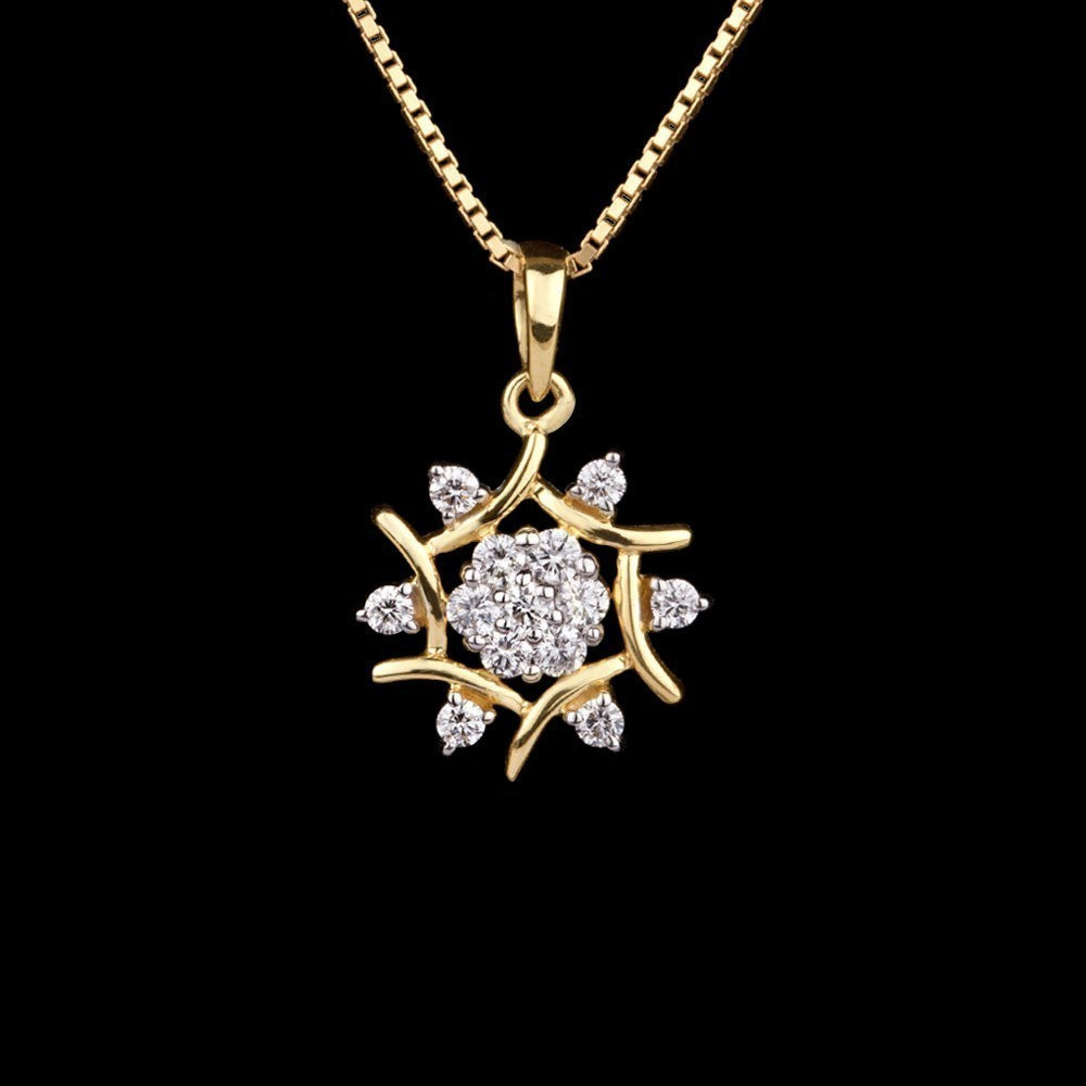 18K Yellow Gold Diamond Pendant - 0.37ct VS-SI-GH