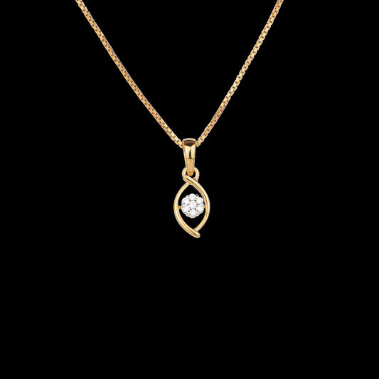 14K Yellow Gold Diamond Pendant - 0.07ct VVS-VS-GH