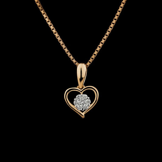 14K Yellow Gold Diamond Pendant - 0.07ct VS-GH
