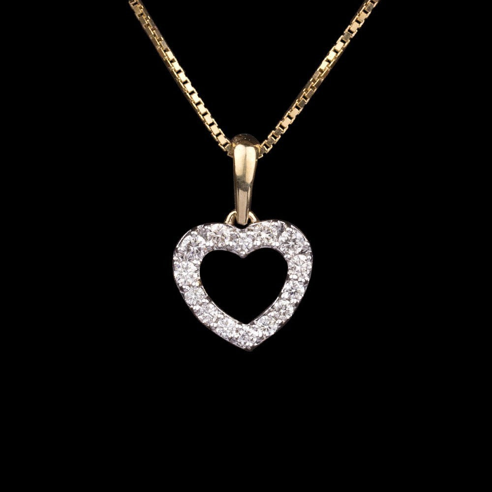 14K Yellow Gold Diamond Pendant - 0.19ct VVS-VS-HI