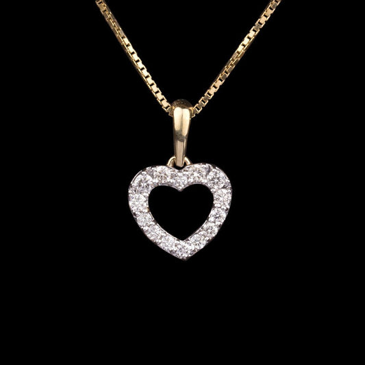 14K Yellow Gold Diamond Pendant - 0.19ct VVS-VS-HI