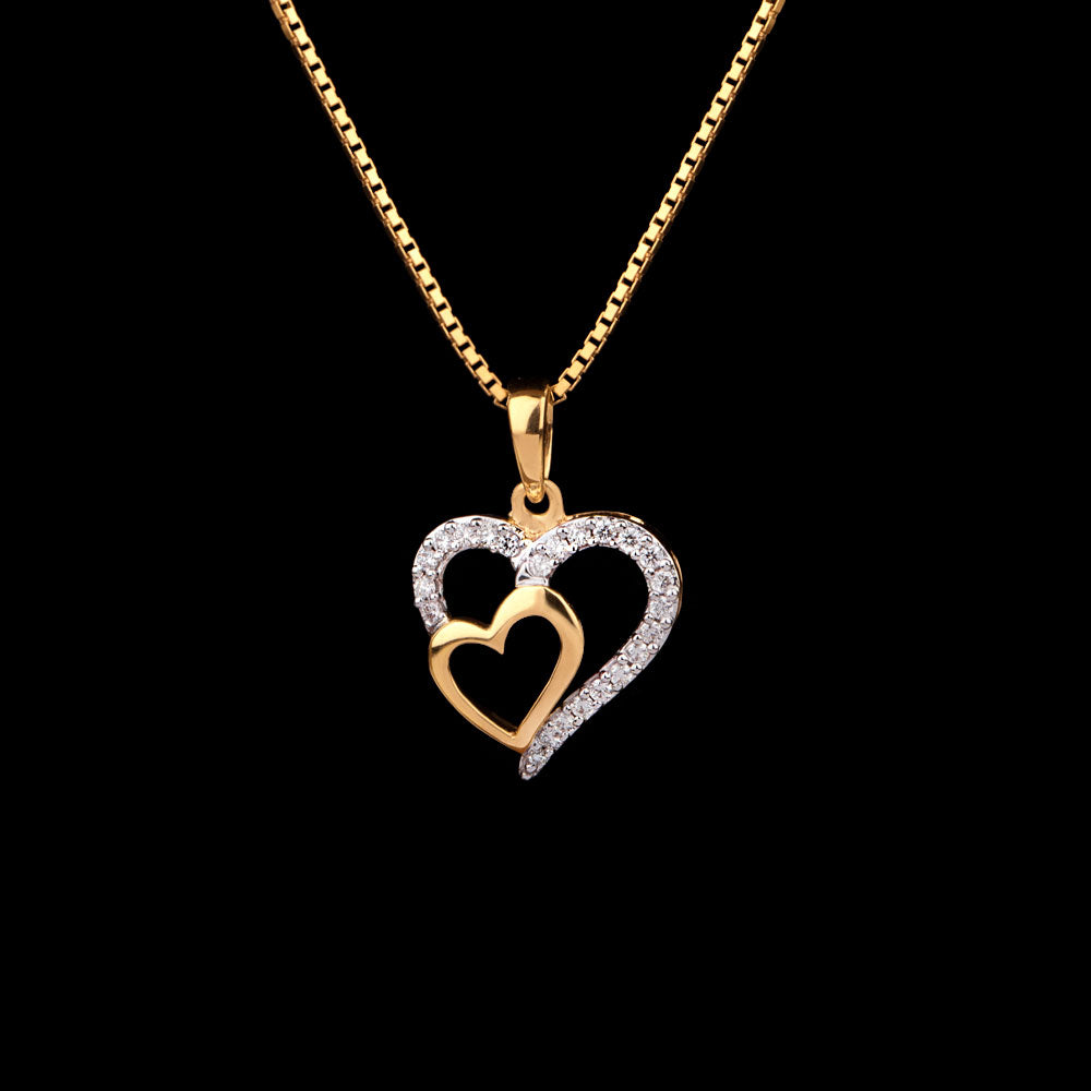 14K Yellow Gold Diamond Pendant - 0.13ct SI-IJ
