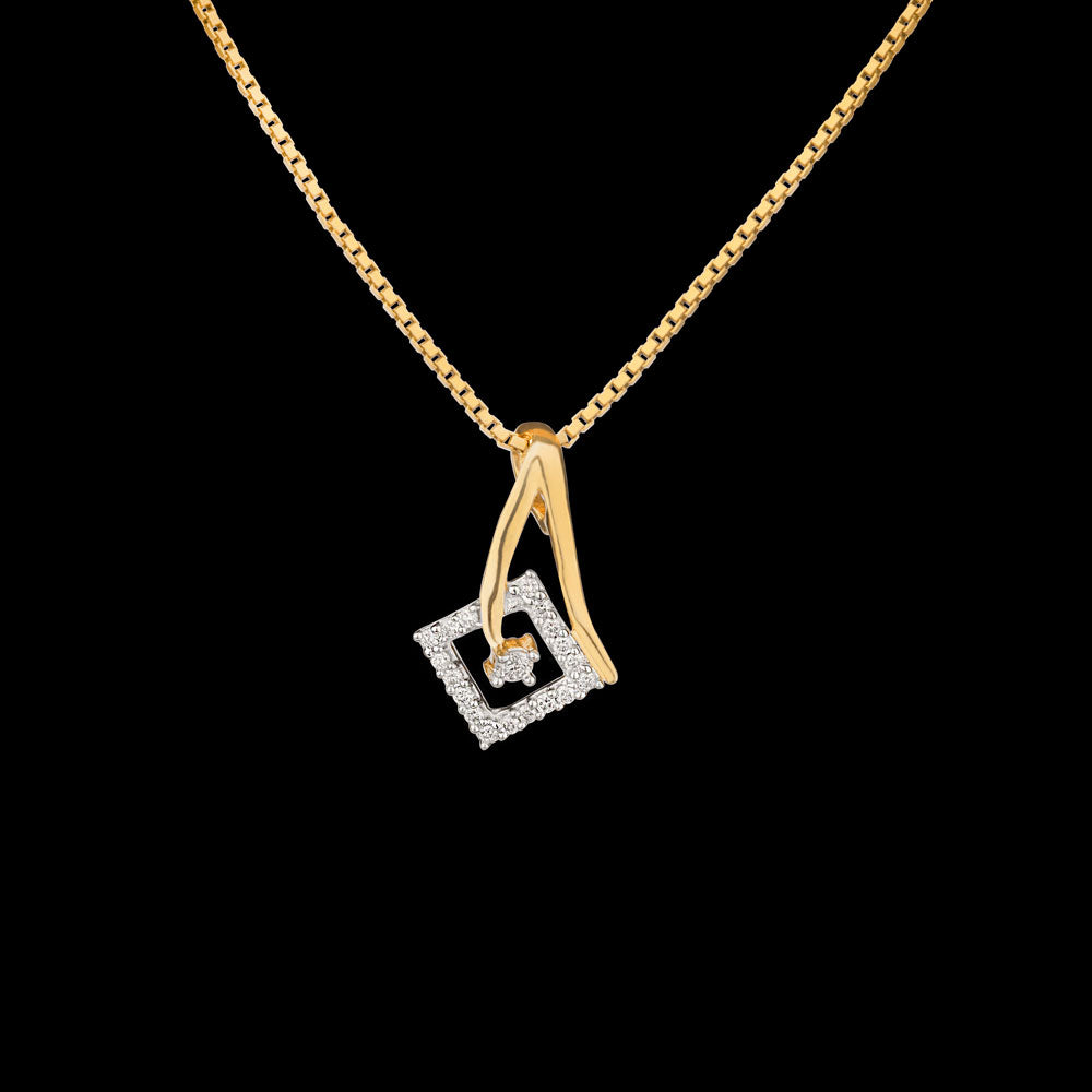 14K Yellow Gold Diamond Pendant - 0.08ct VVS-FG