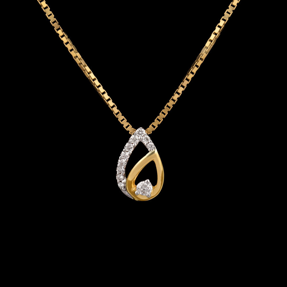14K Yellow Gold Diamond Pendant - 0.08ct VVS-FG