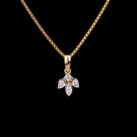 18K Yellow Gold Diamond Pendant - 0.07ct VS-SI-GH